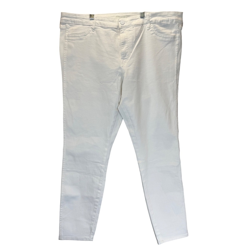 H&M Jeans Womens 18 Skinny Regular Waist Ankle Length White Stretch Denim